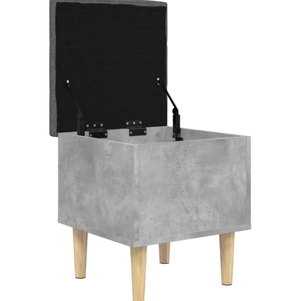 vidaXL Opbergbankje 42x42x46 cm bewerkt hout betongrijs