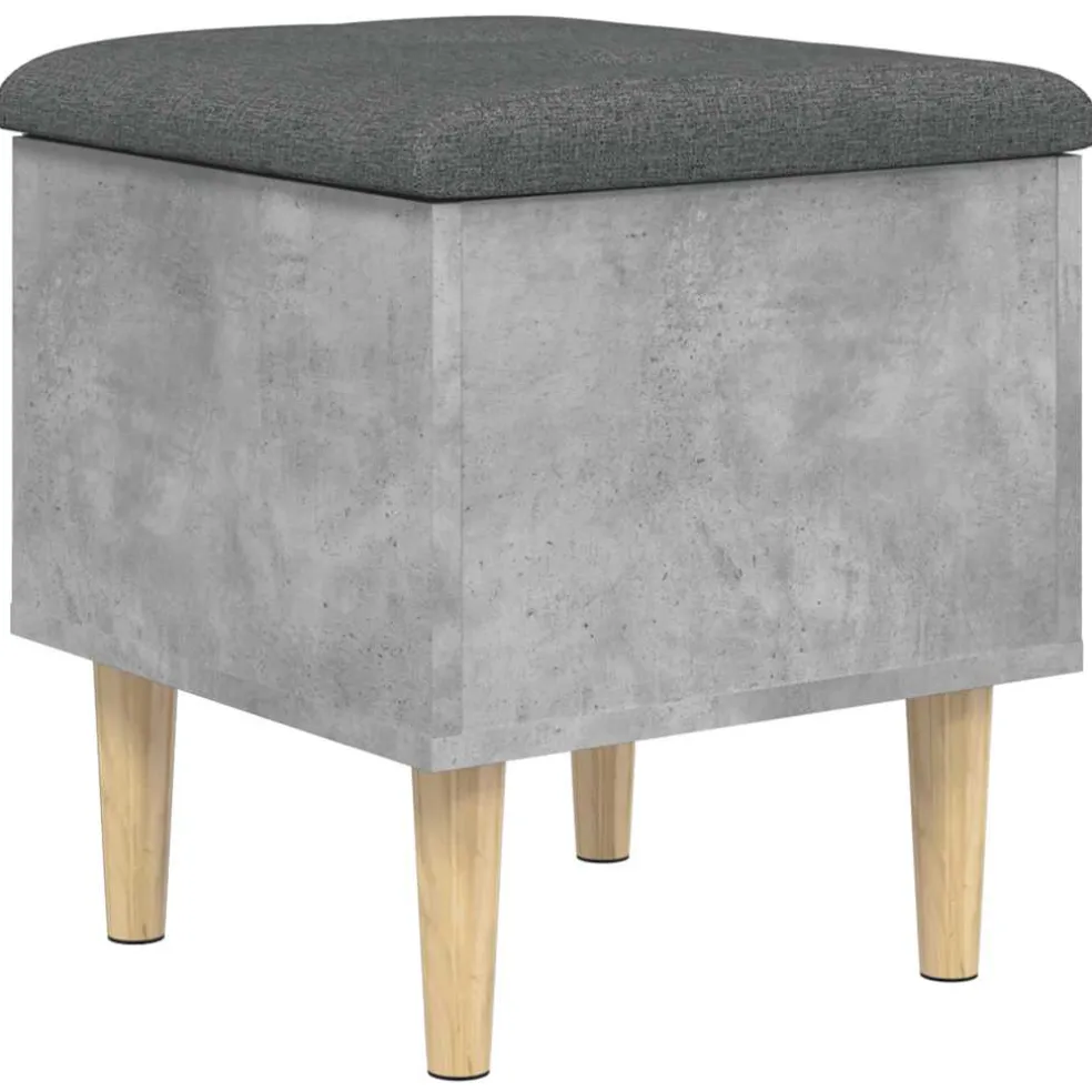 vidaXL Opbergbankje 42x42x46 cm bewerkt hout betongrijs