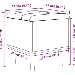 vidaXL Opbergbankje 42x42x46 cm bewerkt hout betongrijs