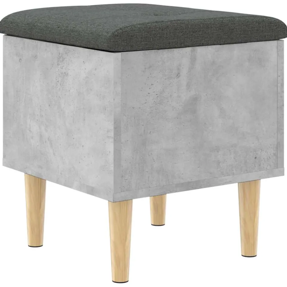 vidaXL Opbergbankje 42x42x46 cm bewerkt hout betongrijs