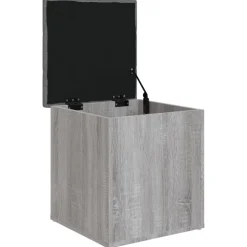 vidaXL Opbergbankje 42x42x45 cm bewerkt hout grijs sonoma eikenkleurig