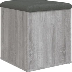 vidaXL Opbergbankje 42x42x45 cm bewerkt hout grijs sonoma eikenkleurig