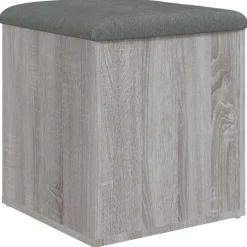 vidaXL Opbergbankje 42x42x45 cm bewerkt hout grijs sonoma eikenkleurig