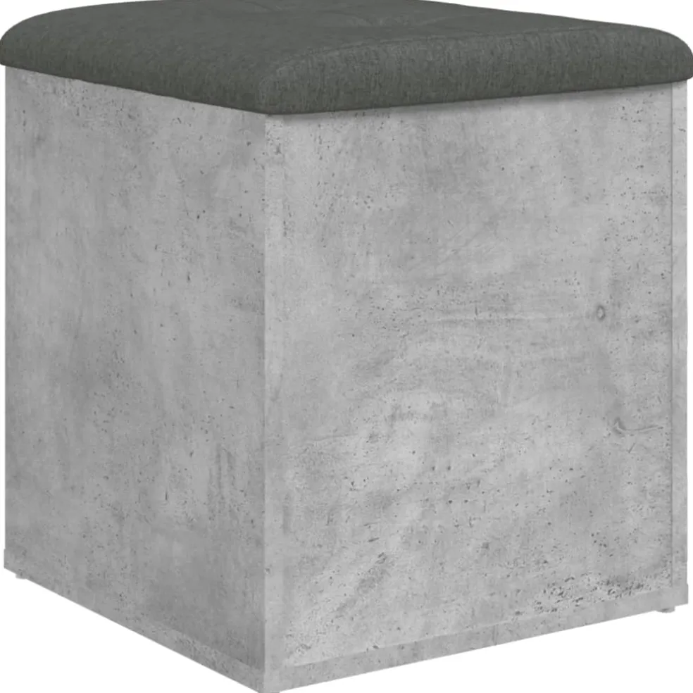 vidaXL Opbergbankje 42x42x45 cm bewerkt hout betongrijs