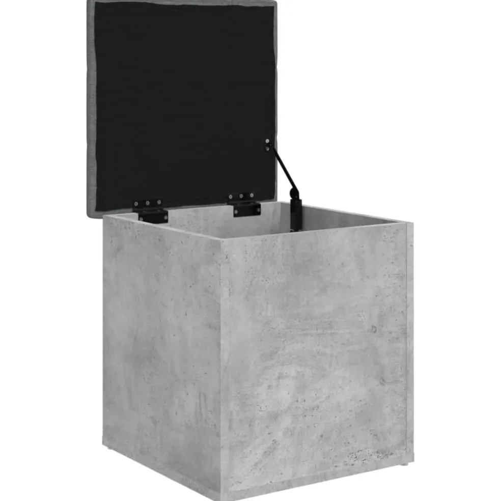 vidaXL Opbergbankje 42x42x45 cm bewerkt hout betongrijs