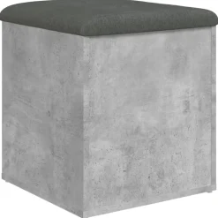 vidaXL Opbergbankje 42x42x45 cm bewerkt hout betongrijs