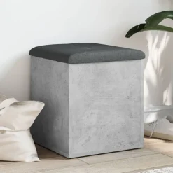 vidaXL Opbergbankje 42x42x45 cm bewerkt hout betongrijs