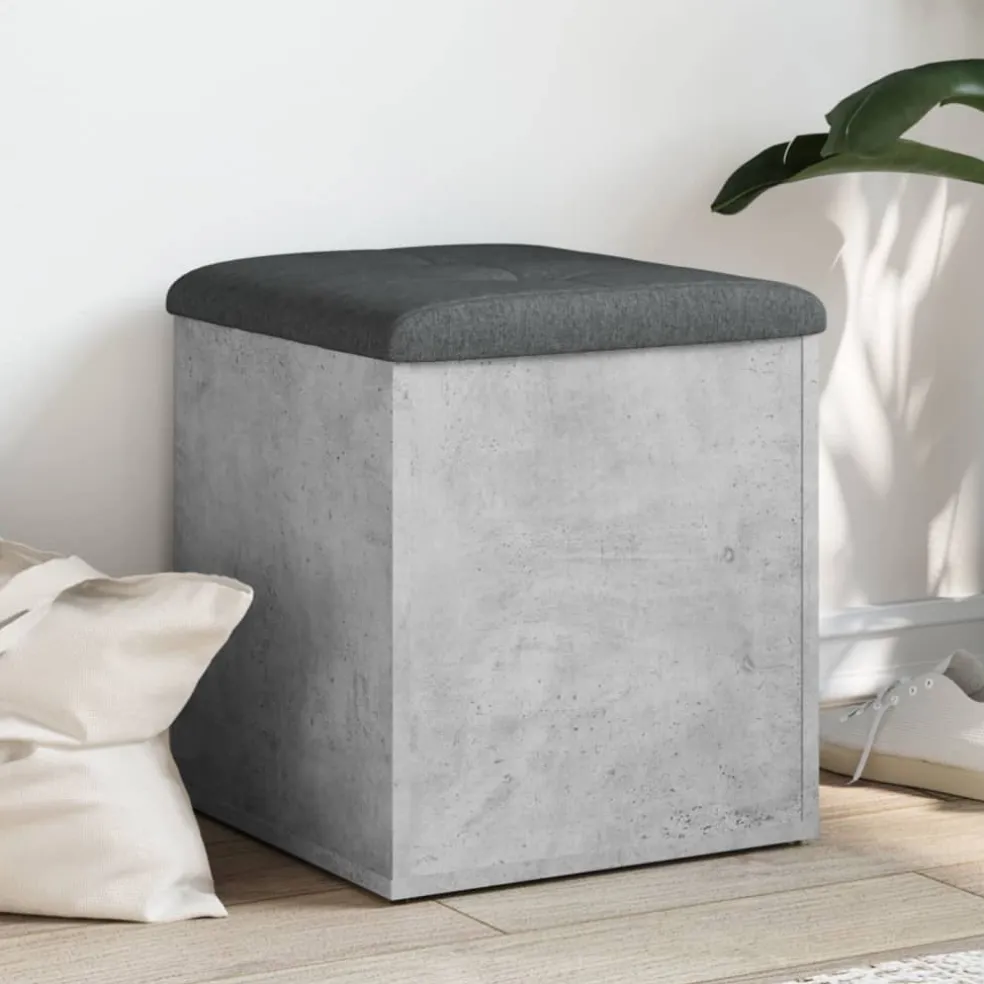 vidaXL Opbergbankje 42x42x45 cm bewerkt hout betongrijs