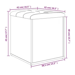 vidaXL Opbergbankje 42x42x45 cm bewerkt hout betongrijs