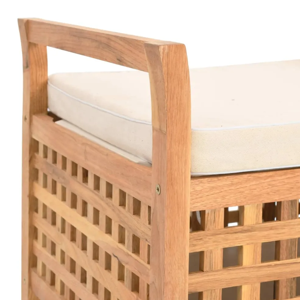vidaXL Opbergbankje 93x49x49 cm massief walnotenhout