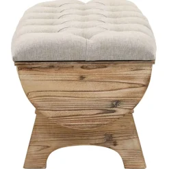 vidaXL Opbergbankje 103x51x44 cm massief hout en stof