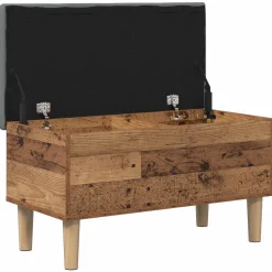 vidaXL Opbergbank met kussen Oud hout 82 x 42 x 46 cm Bewerkt hout