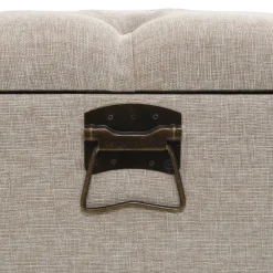 vidaXL Opbergbank met rugleuning 110 cm stof crèmekleurig