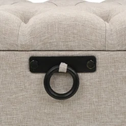 vidaXL Opbergbank met rugleuning 110 cm stof crèmekleurig