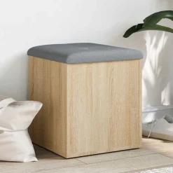 vidaXL Opbergbank Sonoma Eiken 42x42x45 cm Bewerkt Hout