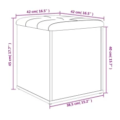 vidaXL Opbergbank Sonoma Eiken 42x42x45 cm Bewerkt Hout