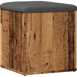 vidaXL Opbergbank 42x42x45 cm bewerkt hout oud houtkleurig