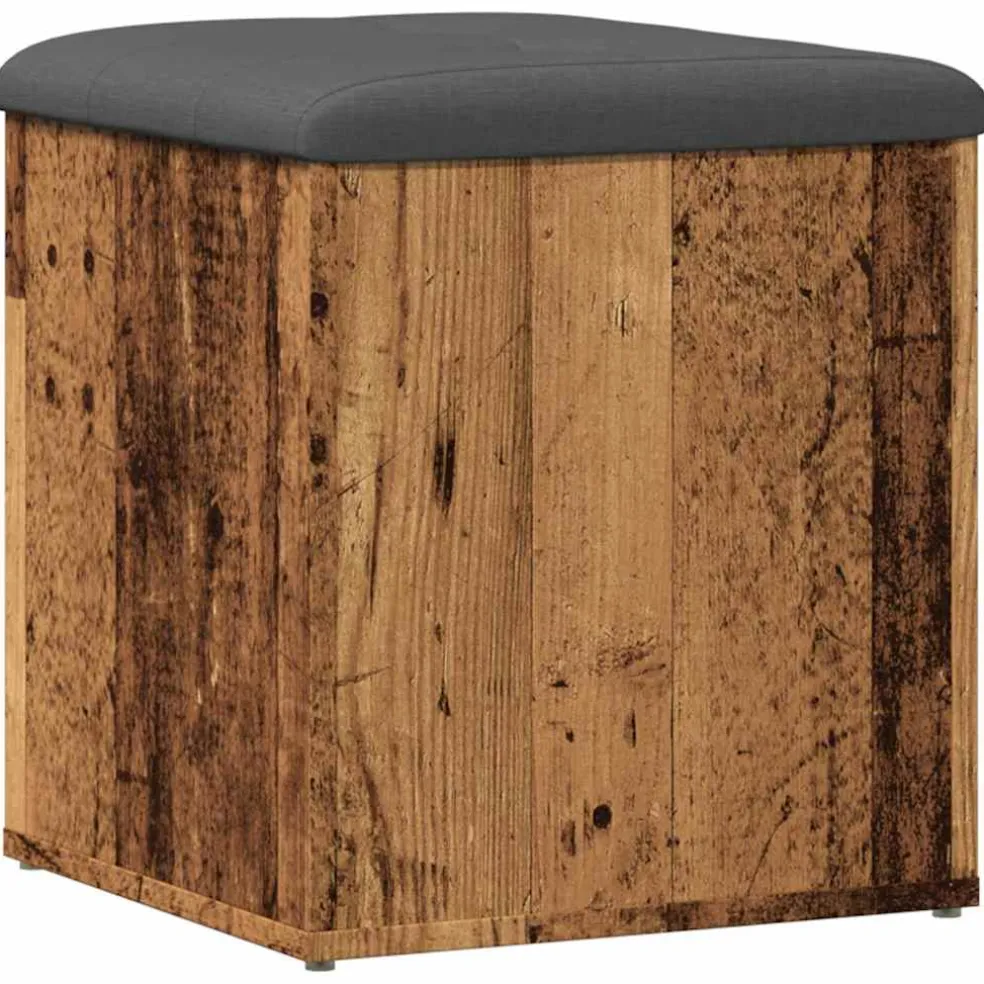 vidaXL Opbergbank 42x42x45 cm bewerkt hout oud houtkleurig