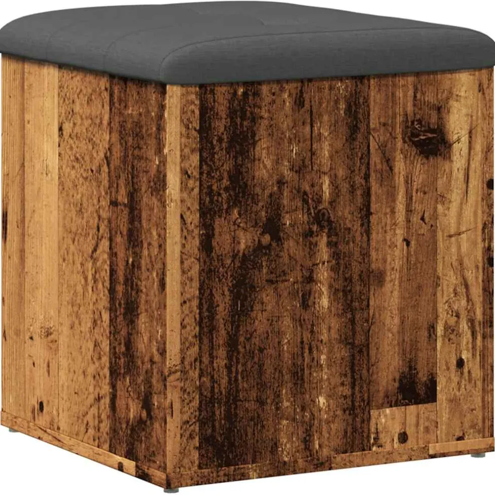 vidaXL Opbergbank 42x42x45 cm bewerkt hout oud houtkleurig