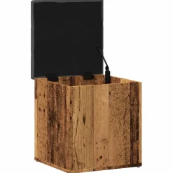 vidaXL Opbergbank 42x42x45 cm bewerkt hout oud houtkleurig