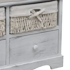 vidaXL Opbergbank 62x33x42 cm paulowniahout wit