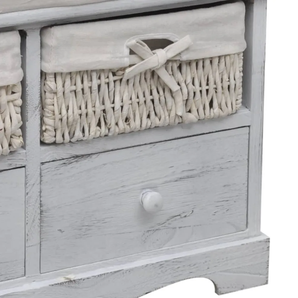 vidaXL Opbergbank 62x33x42 cm paulowniahout wit