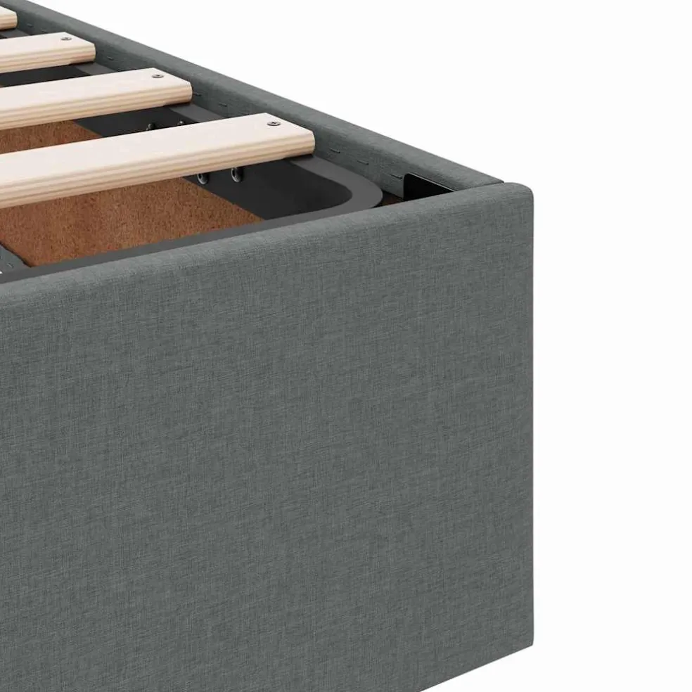 vidaXL Opbergbed met matras Donkergrijs 90 x 190 cm Polyester