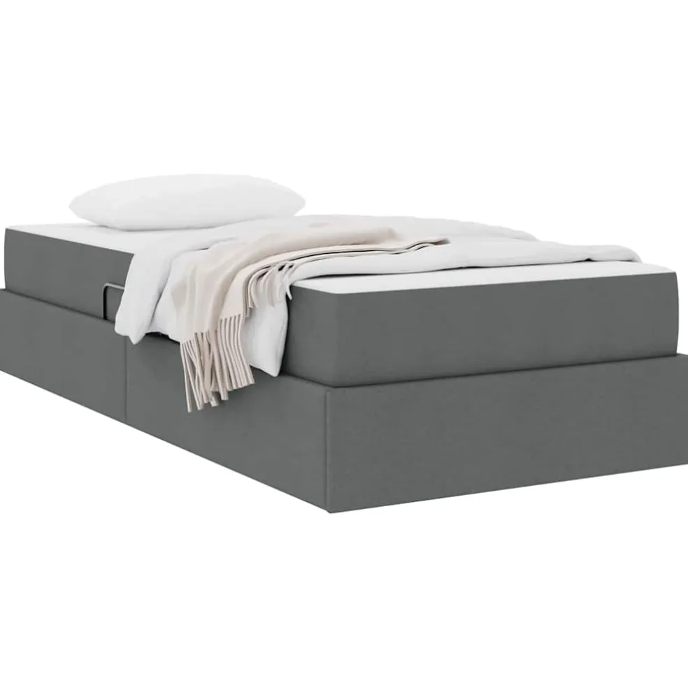 vidaXL Opbergbed met matras Donkergrijs 90 x 190 cm Polyester