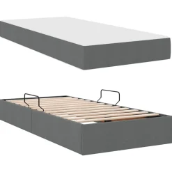 vidaXL Opbergbed met matras Donkergrijs 90 x 190 cm Polyester