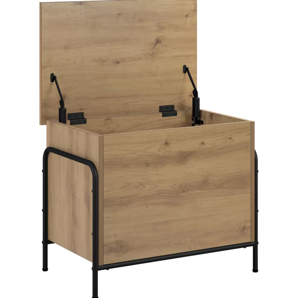 vidaXL Opbergbox Artisanaal eiken 80 x 40 x 49,5 cm Bewerkt hout