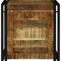 vidaXL Opbergbox Bruin en zwart 50 x 50 x 50 cm Ruw Mango Hout