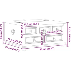 vidaXL Opbergbox Corona 90x78x45 cm massief grenenhout