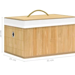 vidaXL Opbergboxen 4 st bamboe