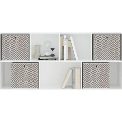vidaXL Opbergboxen 4 st inklapbaar 32x32x32 cm ongeweven stof bruin
