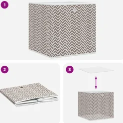 vidaXL Opbergboxen 4 st inklapbaar 32x32x32 cm ongeweven stof bruin