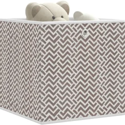 vidaXL Opbergboxen 4 st inklapbaar 32x32x32 cm ongeweven stof bruin