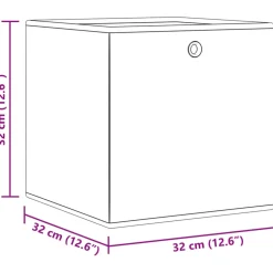 vidaXL Opbergboxen 4 st inklapbaar 32x32x32 cm ongeweven stof bruin