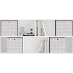 vidaXL Opbergboxen 4 st inklapbaar 32x32x32 cm ongeweven stof crème