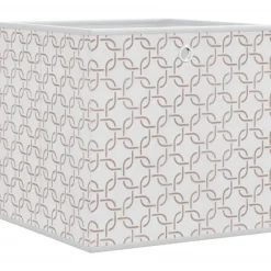 vidaXL Opbergboxen 4 st inklapbaar 32x32x32 cm ongeweven stof crème