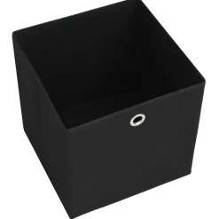vidaXL Opbergboxen 4 st 28x28x28 cm nonwoven stof zwart