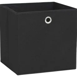 vidaXL Opbergboxen 4 st 28x28x28 cm nonwoven stof zwart