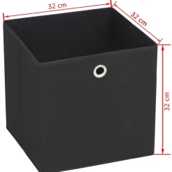 vidaXL Opbergboxen 4 st 32x32x32 cm nonwoven stof zwart