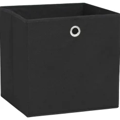 vidaXL Opbergboxen 4 st 32x32x32 cm nonwoven stof zwart