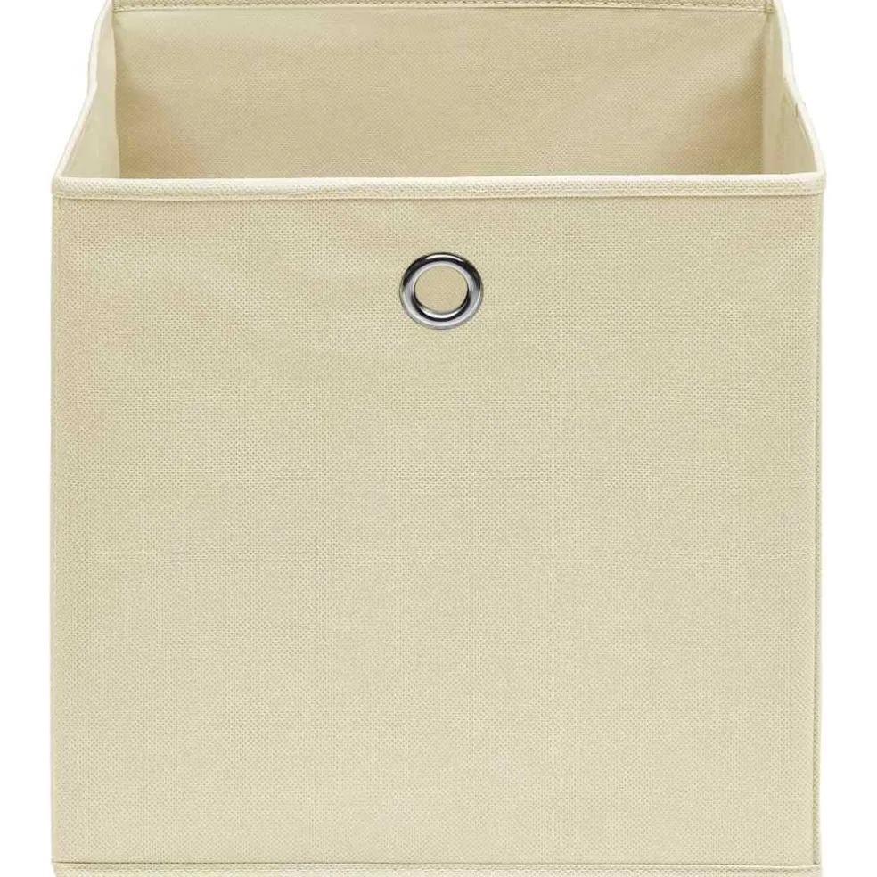 vidaXL Opbergboxen 4 st 28x28x28 cm nonwoven stof crèmekleurig