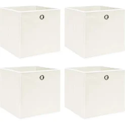 vidaXL Opbergboxen 4 st 32x32x32 cm stof wit