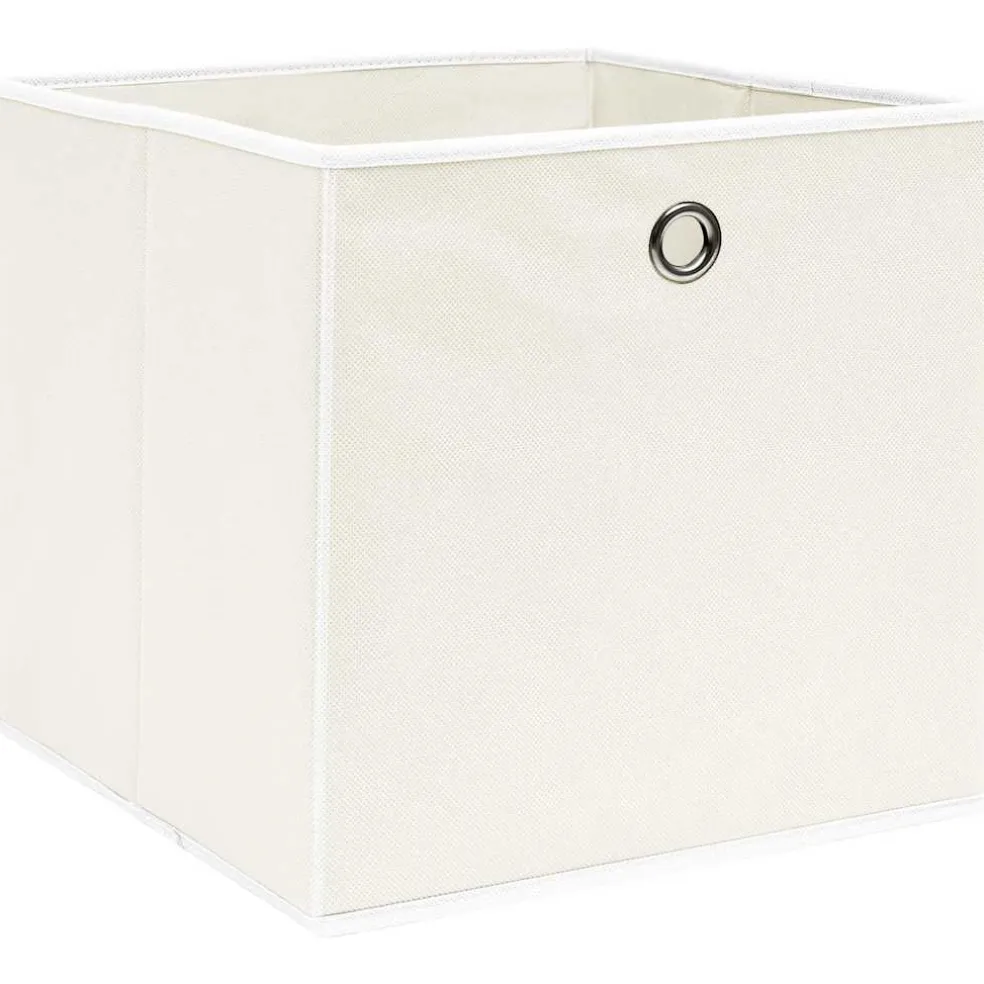 vidaXL Opbergboxen 4 st 32x32x32 cm stof wit