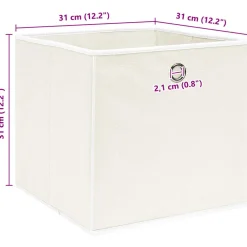 vidaXL Opbergboxen 4 st 32x32x32 cm stof wit
