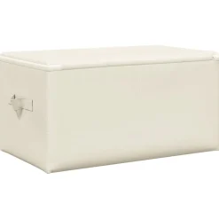 vidaXL Opbergboxen 2 st 43x34x23 cm stof crèmekleurig