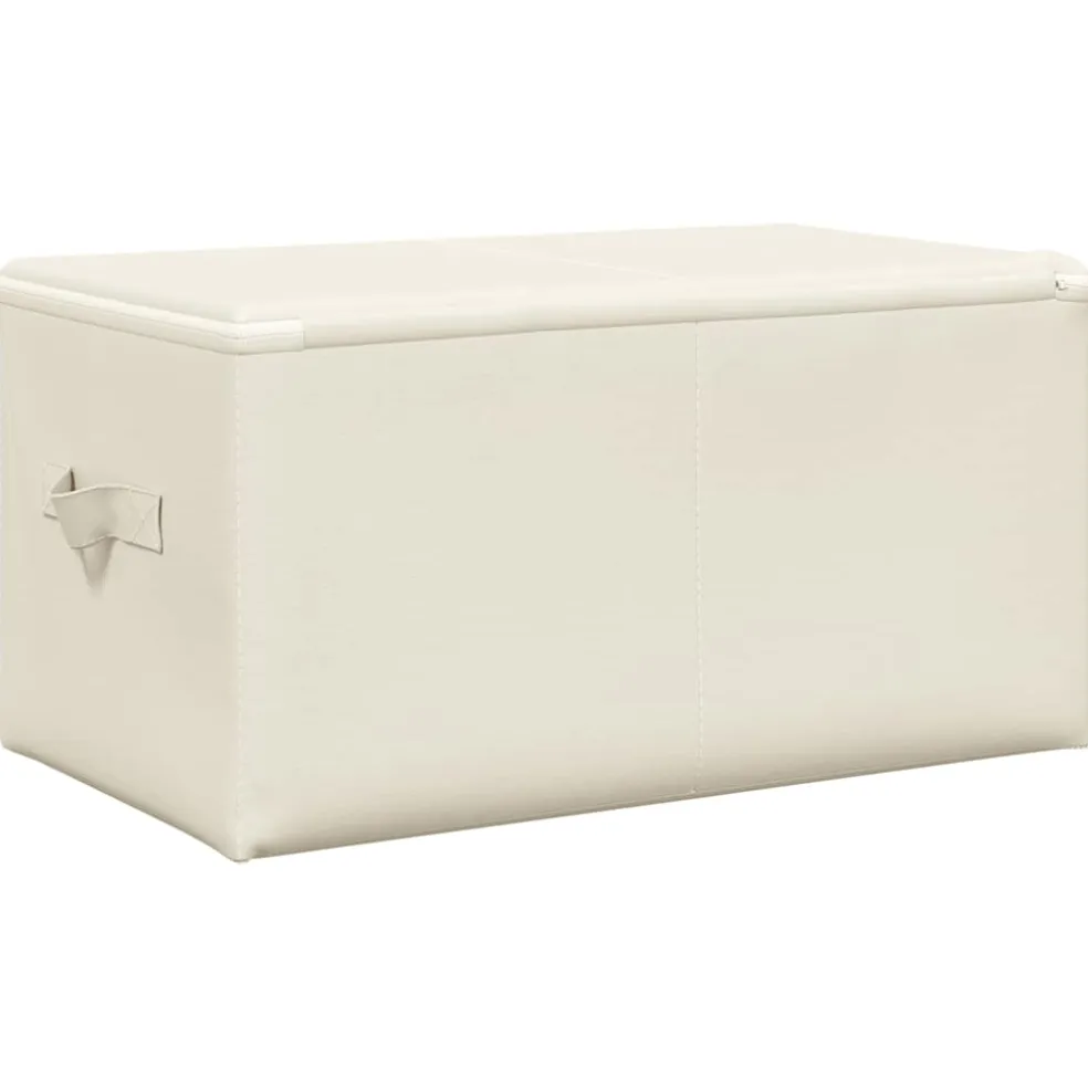 vidaXL Opbergboxen 2 st 43x34x23 cm stof crèmekleurig