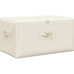 vidaXL Opbergboxen 2 st 43x34x23 cm stof crèmekleurig